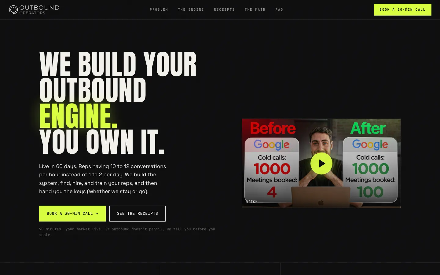 Outbound Operators's site, built by Storifex