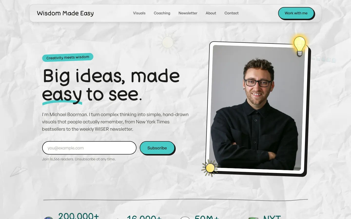 Wisdom Made Easy's site, built by Storifex