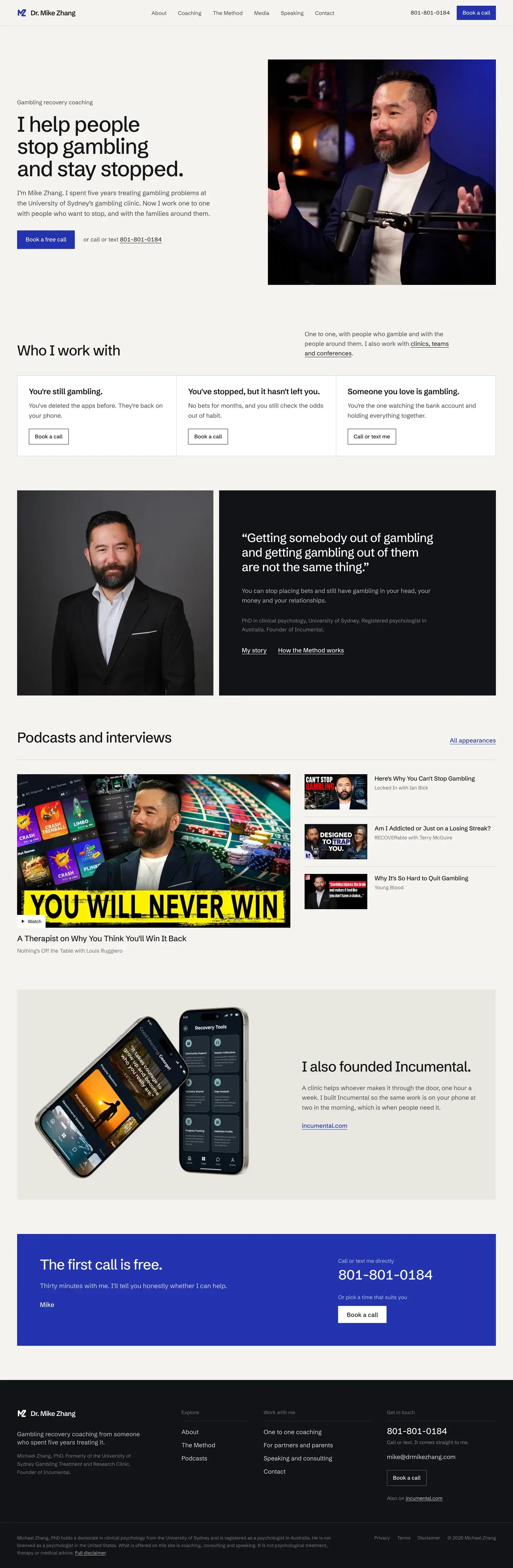 Dr. Mike Zhang's site, built by Storifex